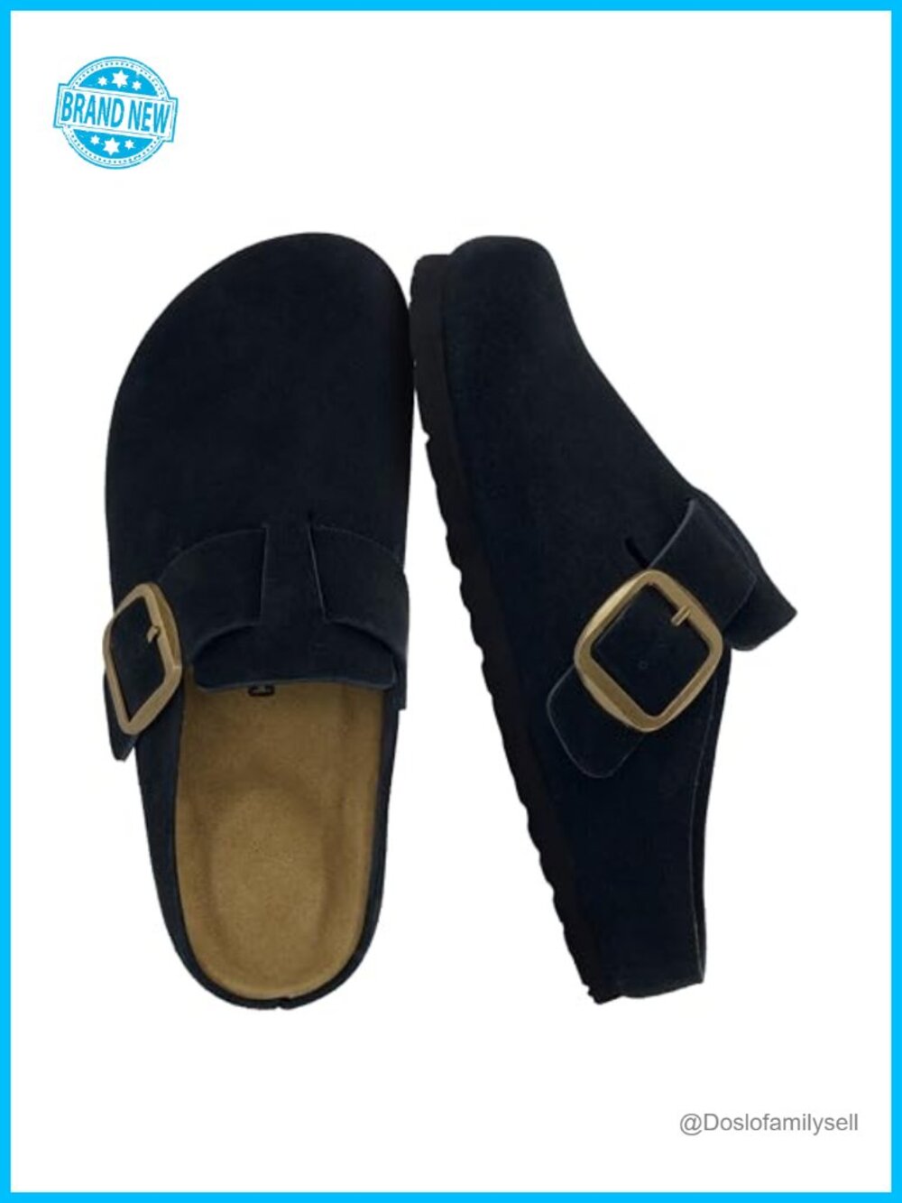 Genuine Leather Clogs for Women Slip On Memory Foam Buckle